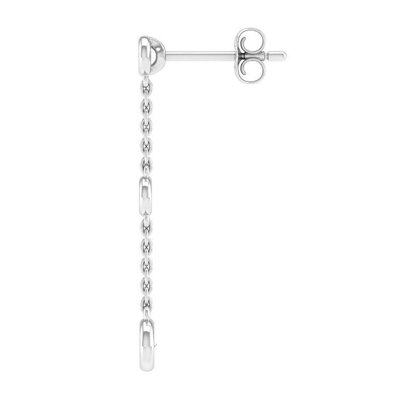Diamond Chain Earrings with 0.25ct Diamonds in 9K White Gold