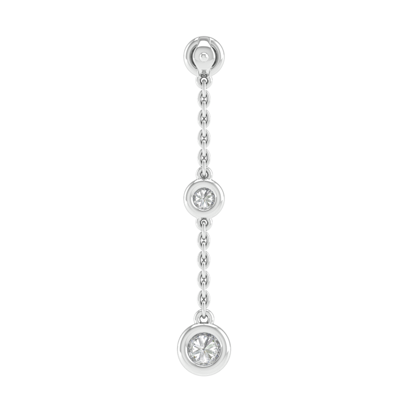 Diamond Chain Earrings with 0.25ct Diamonds in 9K White Gold