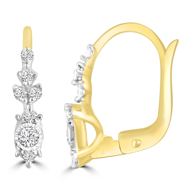 Diamond Earrings with 0.20ct Diamonds in 9K Yellow Gold