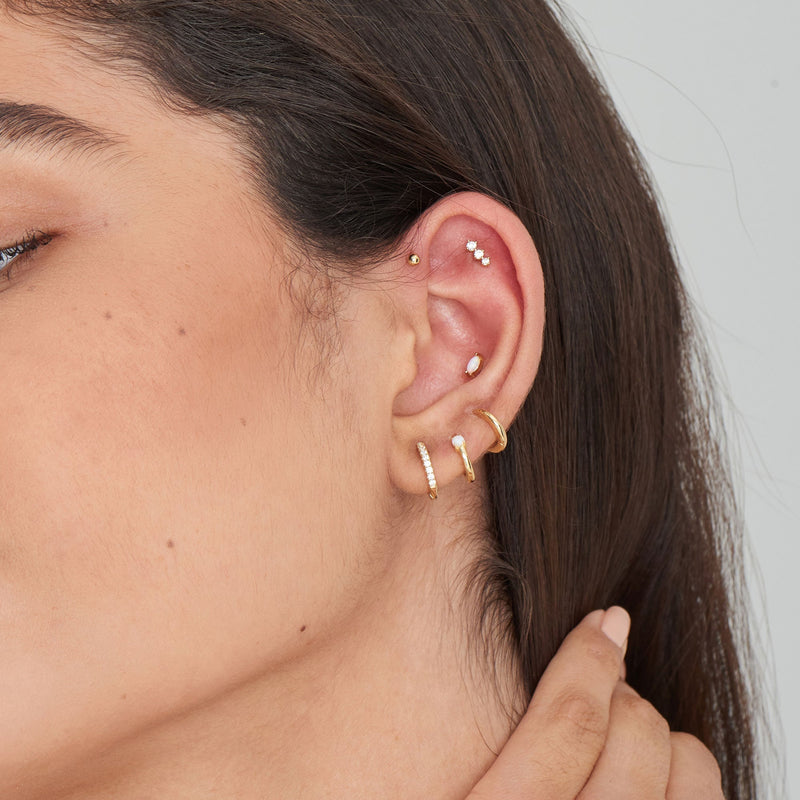 Ania Haie Gold Sparkle Huggie Hoop Earrings