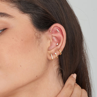 Ania Haie Gold Kyoto Opal Cabochon Huggie Hoop Earrings