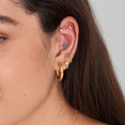 Ania Haie Gold Double Sparkle Barbell Single Earring