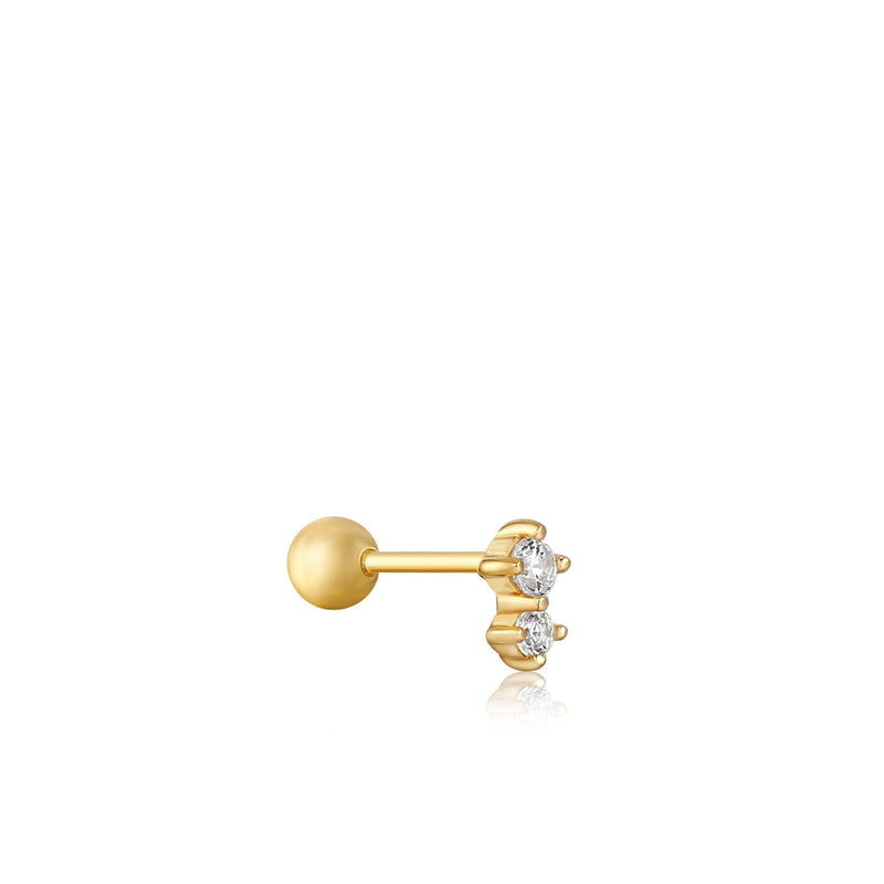 Ania Haie Gold Double Sparkle Barbell Single Earring