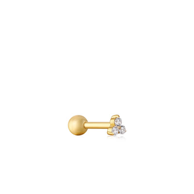 Ania Haie Gold Trio Sparkle Barbell Single Earring