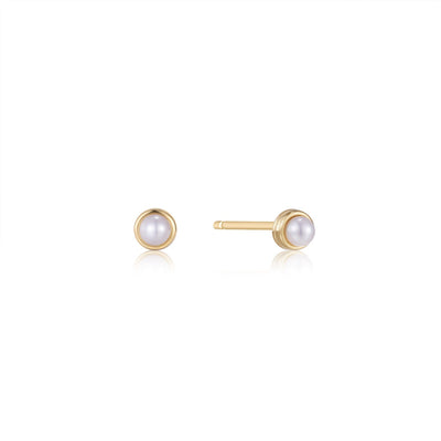 Ania Haie Gold Pearl Cabochon Stud Earrings