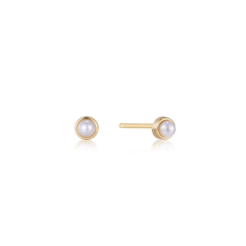Ania Haie Gold Pearl Cabochon Stud Earrings