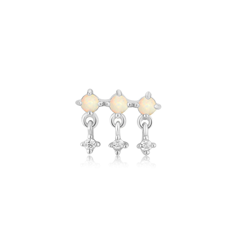 Ania Haie Silver Kyoto Opal Drop Sparkle Barbell Single Earring