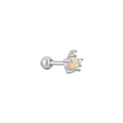 Ania Haie Silver Kyoto Opal Sparkle Crown Barbell Single Earring