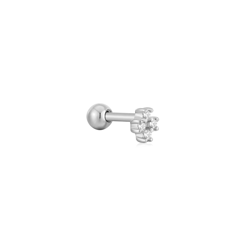 Ania Haie Silver Sparkle Cross Barbell Single Earring