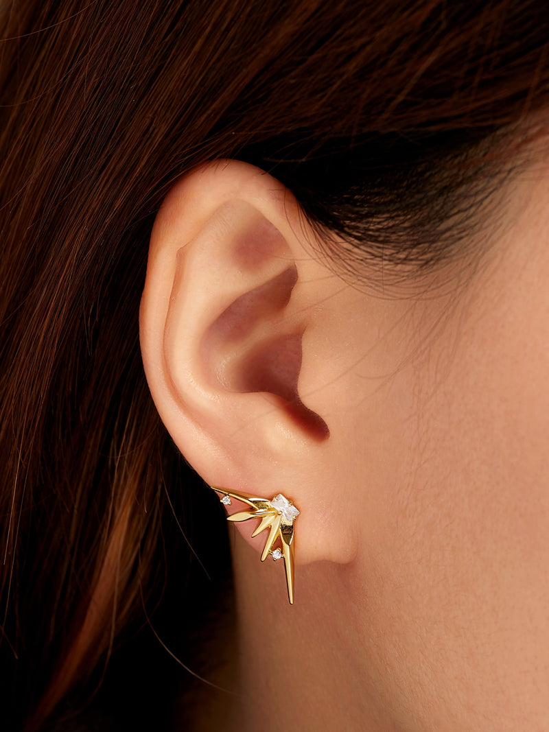 Ania Haie Gold Statement Spike Stud Earrings