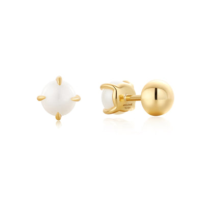 Ania Haie Gold Pearl Barbell Earrings