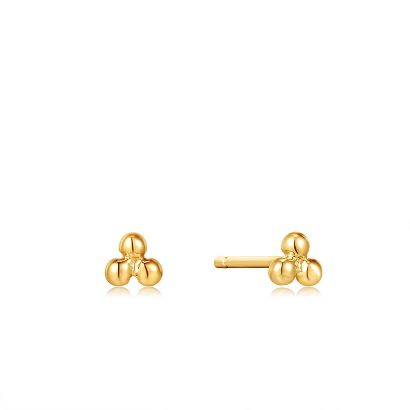 Ania Haie 14kt Gold Triple Ball Stud Earrings
