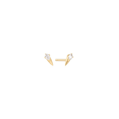 Ania Haie 14kt Gold White Sapphire Spike Stud Earrings