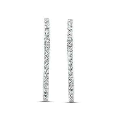 2.00ct Lab Grown Diamond Hoop Earrings in 18K White Gold