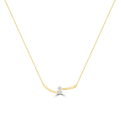 Diamond Necklace with 0.05ct Diamonds in 9K Yellow Gold