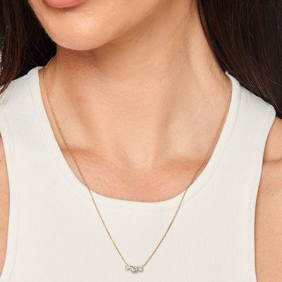Diamond Necklace with 0.60ct Diamonds in 9K Yellow Gold