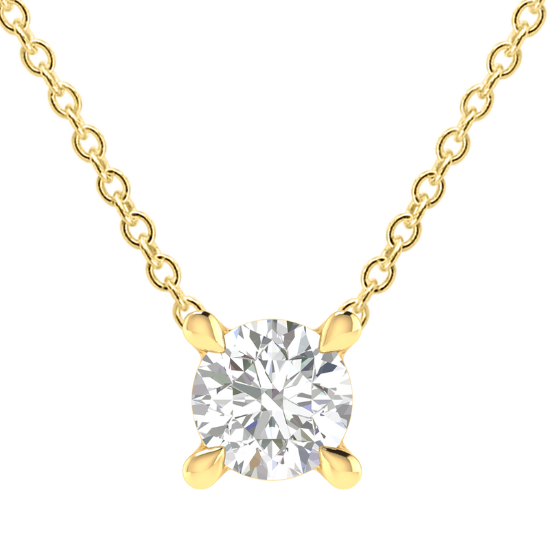 Diamond Round Necklace with 0.25ct Diamonds in 9K Yellow Gold