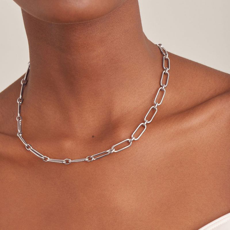 Ania Haie Silver Cable Connect Chunky Chain Necklace