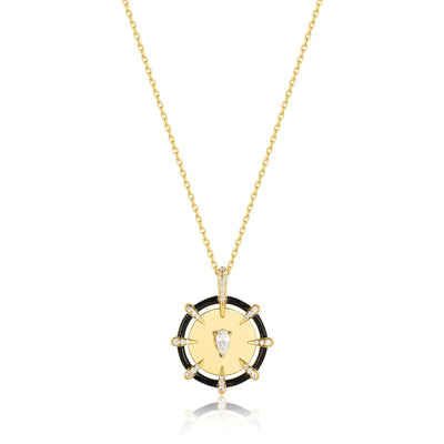 Ania Haie Gold Sparkle Point Medallion Necklace