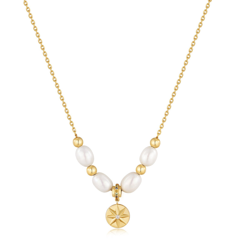 Ania Haie Gold Pearl Star Pendant Necklace