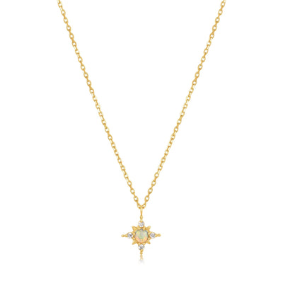 Ania Haie 14kt Gold Opal and White Sapphire Star Necklace