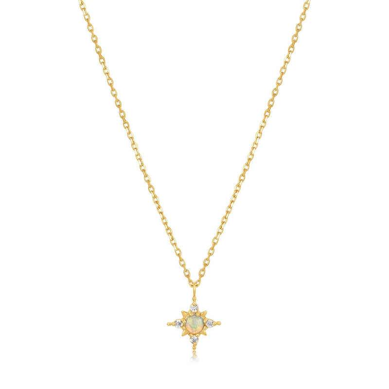 Ania Haie 14kt Gold Opal and White Sapphire Star Necklace