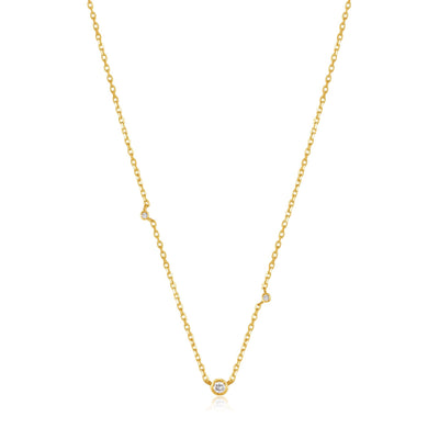 Ania Haie 14kt Gold Triple Natural Diamond Necklace