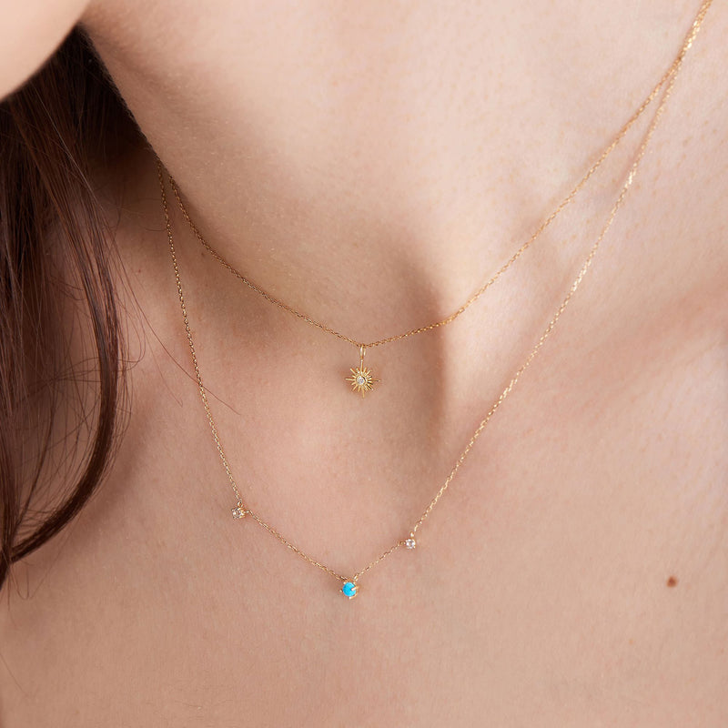 Ania Haie 14kt Gold Sunburst Natural Diamond Necklace