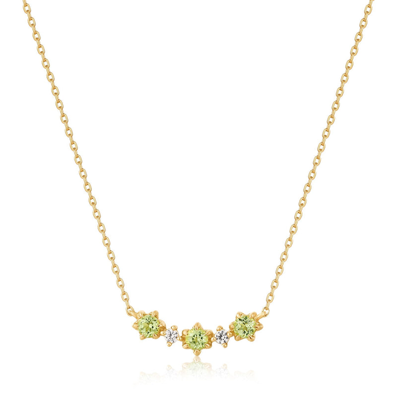 Ania Haie 14kt Gold Peridot and White Sapphire Necklace