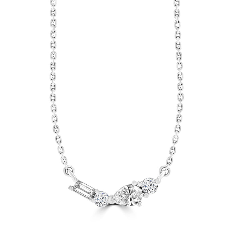 0.25ct HI I1 Diamond Necklace 45cm in 9K White Gold