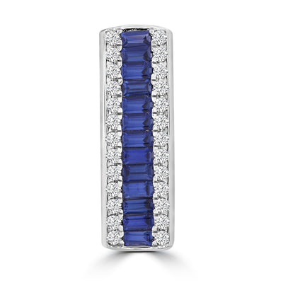 Diamond and Sapphire Pendant with 0.25ct Diamonds in 9K White Gold