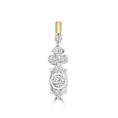 Diamond Pendant with 0.12ct Diamonds in 9K Yellow Gold