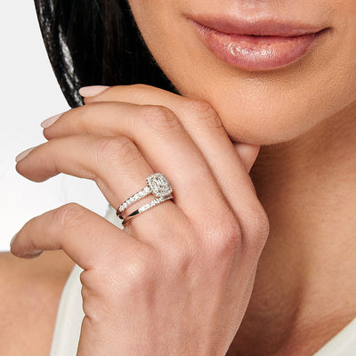Diamond Ring with 1.00ct Diamonds in 9K White Gold