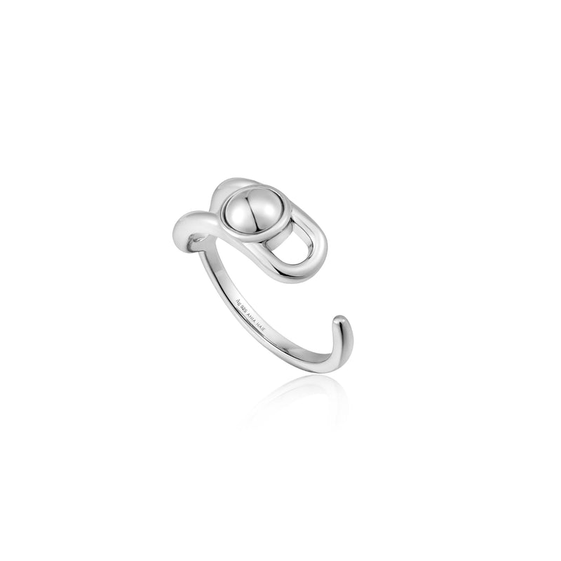 Ania Haie Silver Orb Claw Adjustable Ring