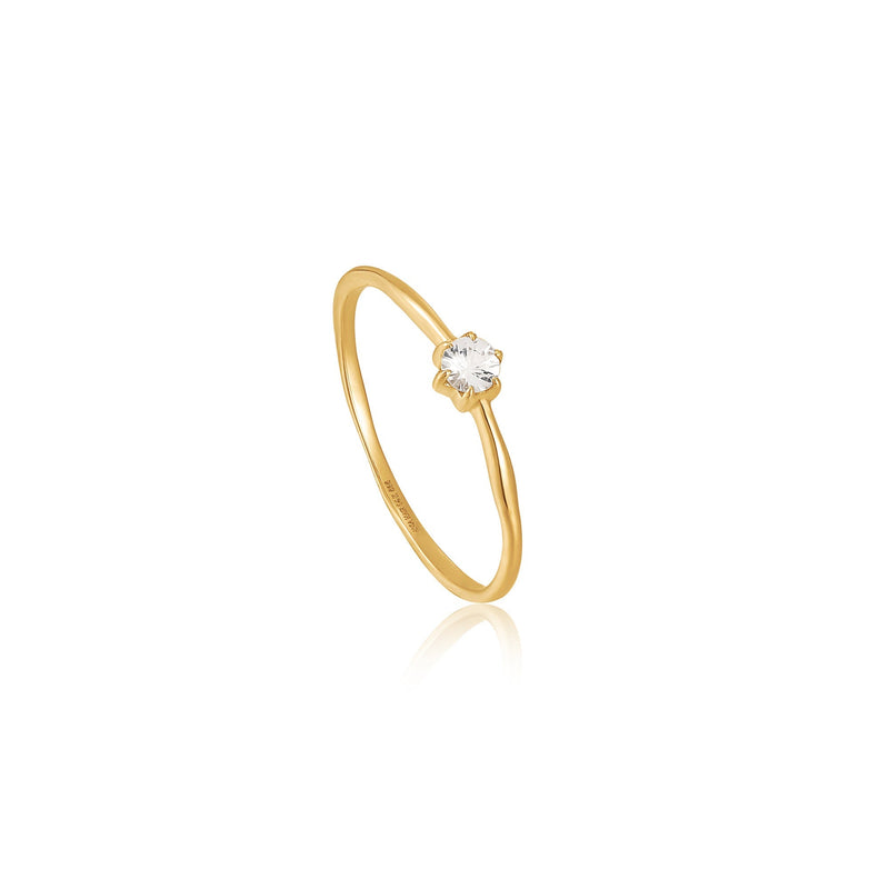 Ania Haie 14kt Gold White Sapphire Band Ring