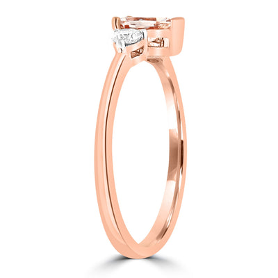 0.16ct HI I1 Diamond and Morganite Ring in 9K Rose Gold