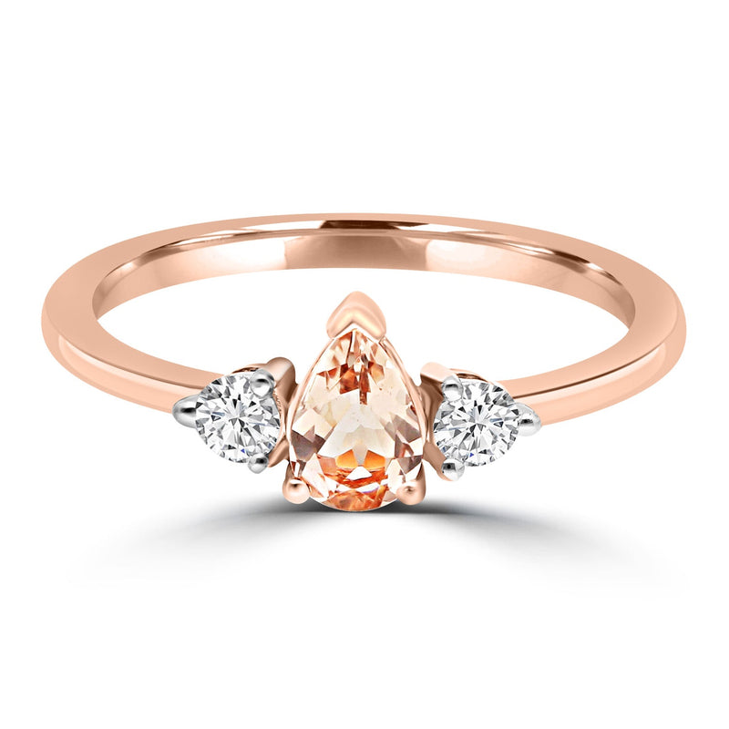 0.16ct HI I1 Diamond and Morganite Ring in 9K Rose Gold