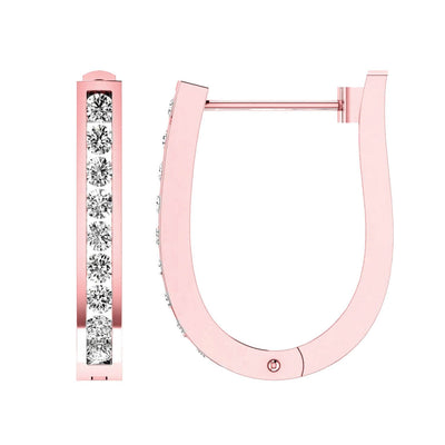 Diamond Huggie Earrings with 1.00ct Diamonds in 9K Rose Gold - RJO9RHUG100GH