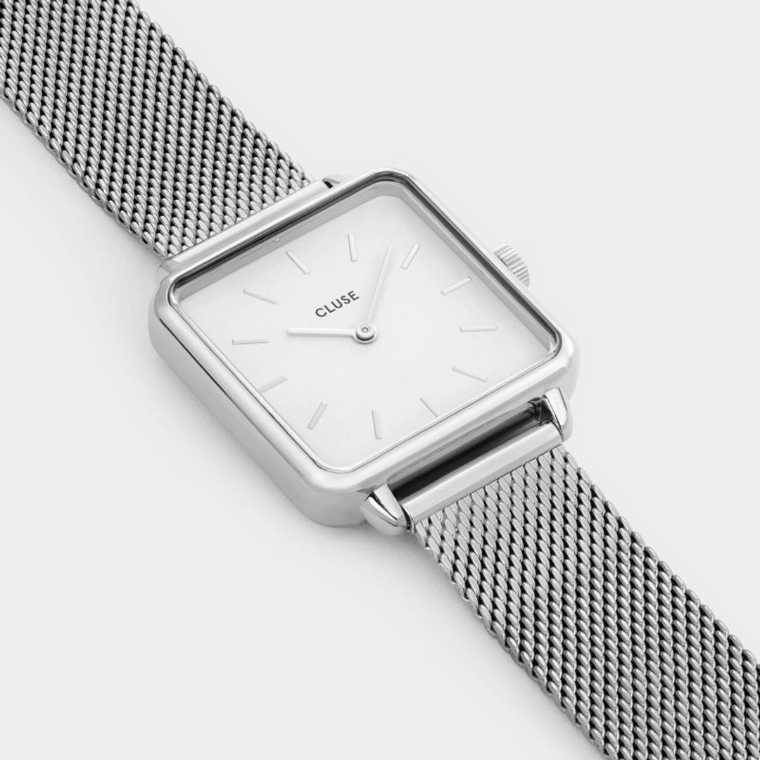CLUSE La Tetragone Silver Mesh White CW010. 132.00