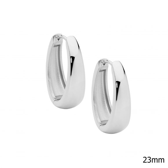 Ellani Stainless Steel 23mm Graduated Hoop Earrings SE273S