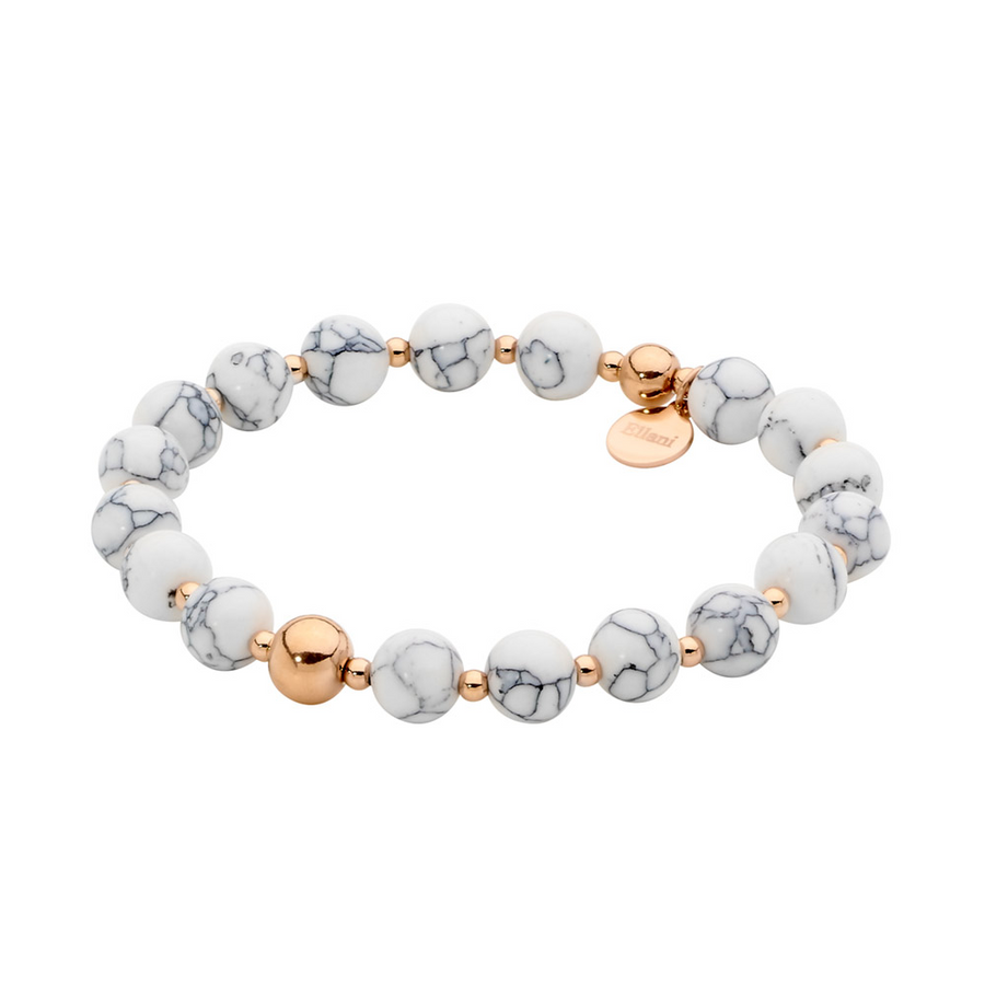 Steel Howlite & Rose plated bracelet Steel Howlite & Rose plated bracelet