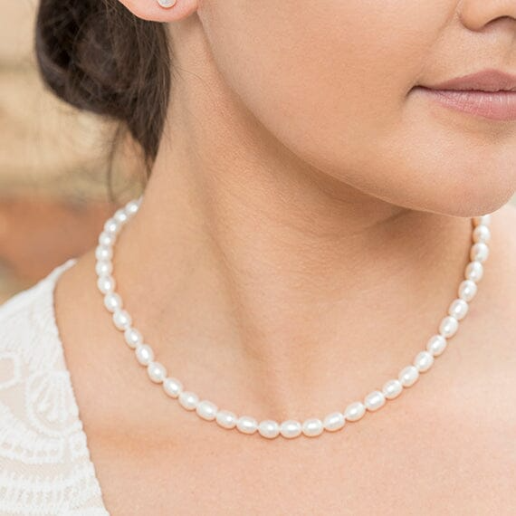 Ikecho Freshwater Pearl Strand 6/6.5MM Sterling Silver Clasp 50CM "The Venus"