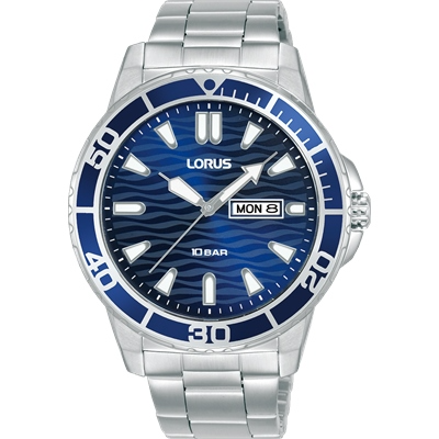 Lorus Stainless Steel Gents Blue Dial Watch RH357AX-9