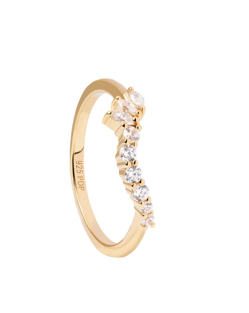 PDPAOLA Dance Stone Set Ring w 18k Gold Plating AN01-829-12