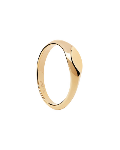 PDPAOLA Duke Stamp Gold Ring w 18k Gold Plating AN01-A54-14