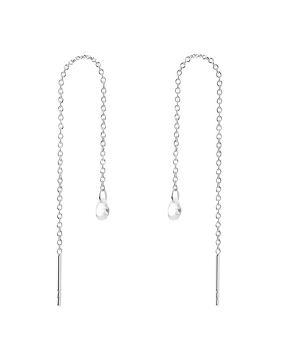 PDPAOLA Waterfall Sterling Silver Thread Earrings AR02-876-U