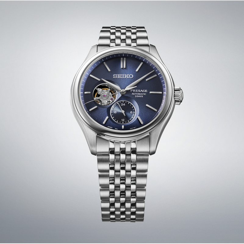 Seiko Presage Classic Series Open Heart Blue Dial Automatic Watch SPB527J