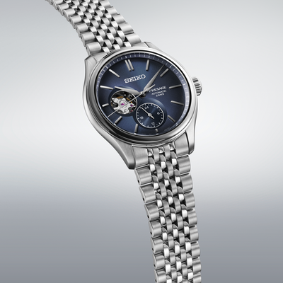 Seiko Presage Classic Series Open Heart Blue Dial Automatic Watch SPB527J