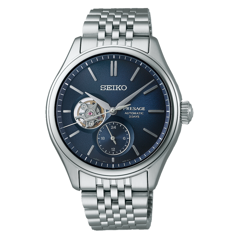 Seiko Presage Classic Series Open Heart Blue Dial Automatic Watch SPB527J