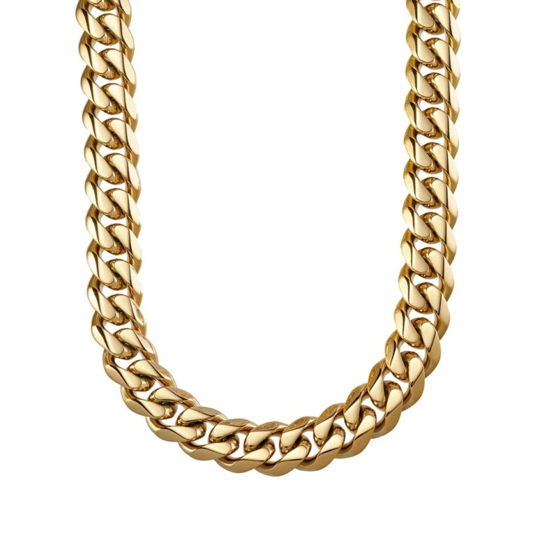 Stainless Steel Gold Plated 14mm Cuban Link Chain SSCH39G